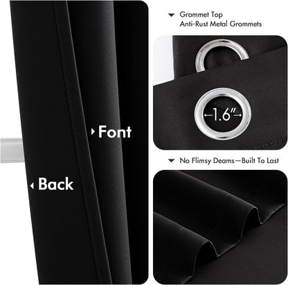 MIULEE Blackout Curtains - Thermal Insulated Room Darkening Drapes | 86 Inch Long, 2 Panels