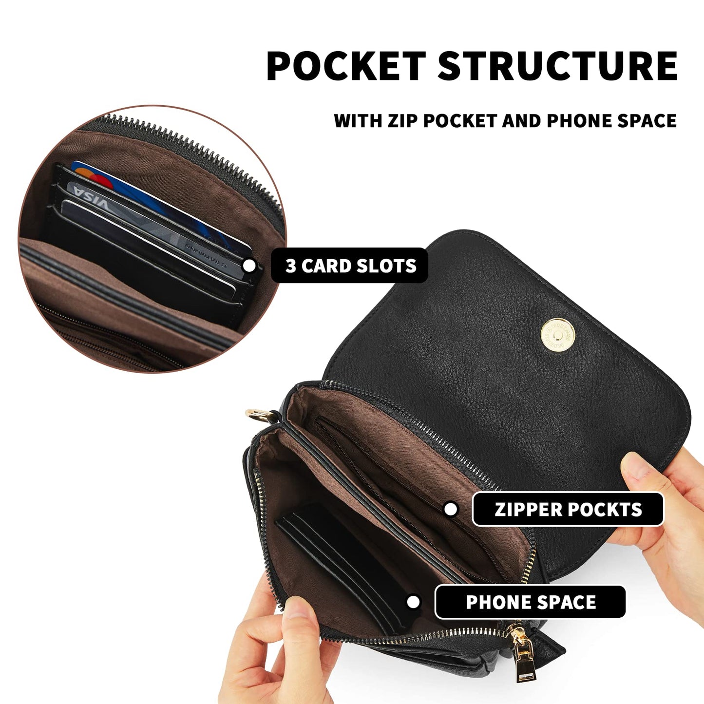 CHOLISS Small Crossbody Bags for Women, Vegan Leather Cell Phone Purse, Mini Travel Purse with Adjustable Strap