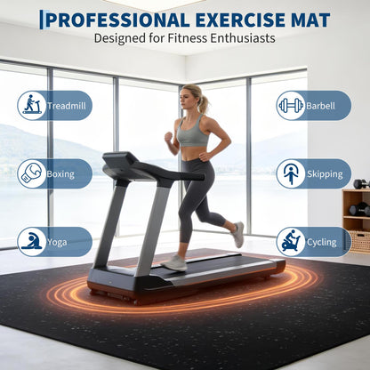 0.56" Thick 48 Sq ft Exercise Equipment Mats,12 Tiles Rubber Interlocking Puzzle Gym Flooring with High Density EVA Foam for Home Gym, Heavy Weight Workout, 24 x 24in Black/Grey