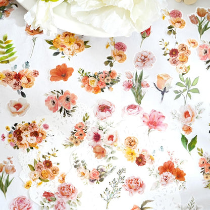 Obujopal 600 Pcs Natural Botanical Flower Stickers, Wildflower Stickers for Scrapbooking Junk Journal Notebook Diary Planner Letter Envelope Water Bottle Phone Case Craft Decoration (Set of 6)