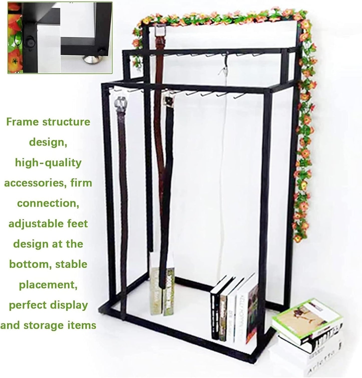 LYJYUJIE Mobile Rack with Wheels, Adjustable Commercial Clothing Organizer for Retail Storage, Portable Display Stand, Resistant Racks for Easy Transportation~/