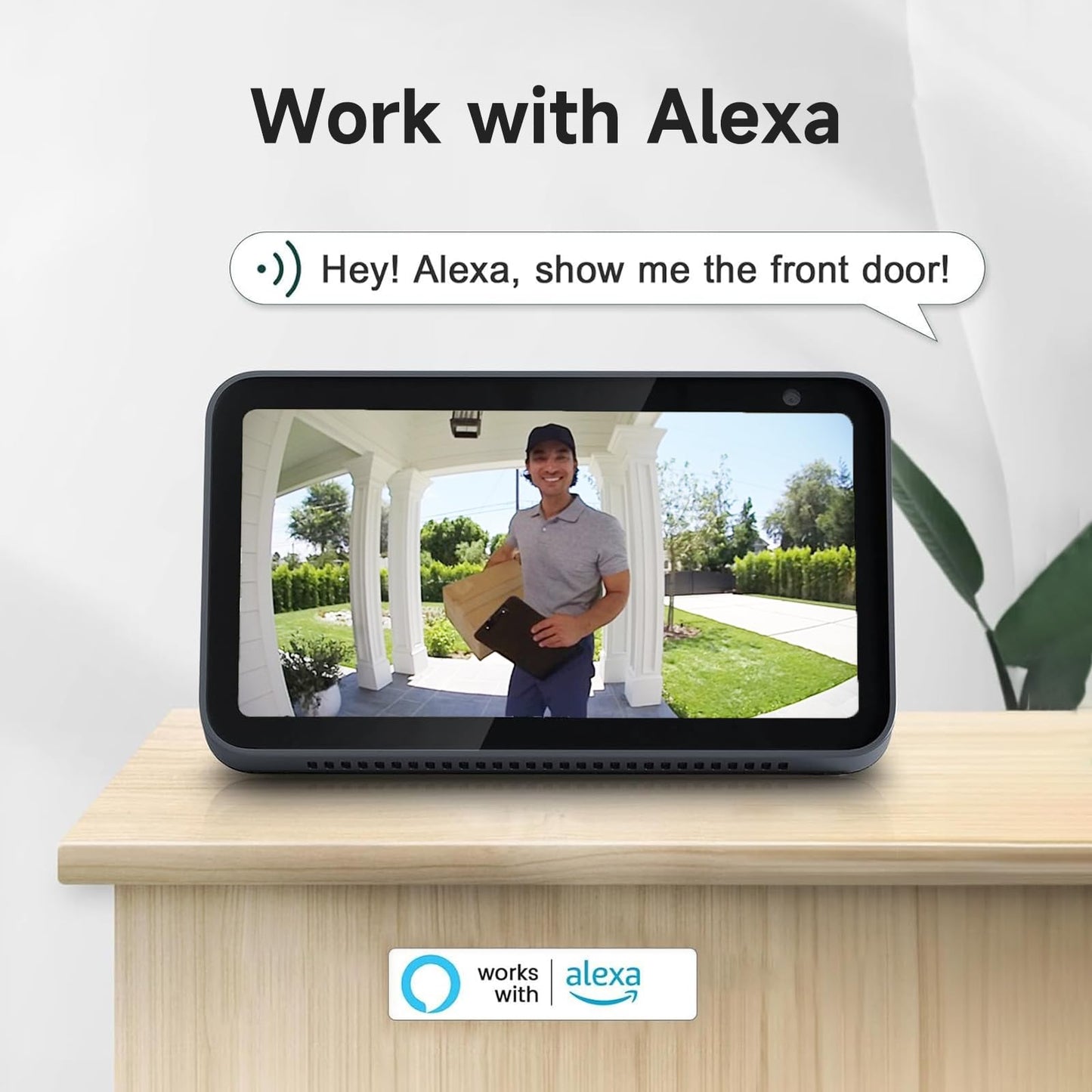 2K Dual Lens Video Doorbell Camera Wireless with Chime, Package Protection, 64GB SD Card, Voice Changer, 2-Way Audio, Night Vision, Compatible with Alexa