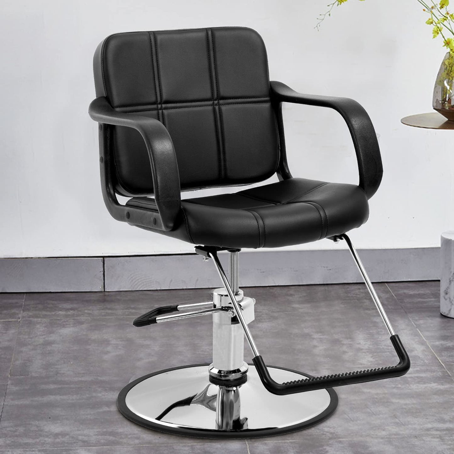 Sentiment Salon Chair Reclining Barber Chair 360 Degrees Rolling Swivel Barber Chair Hair Salon Chair Salon Barber Hydraulic Hairdresser Styling Chairs Chair for Men and Women Hair Stylists（Black）