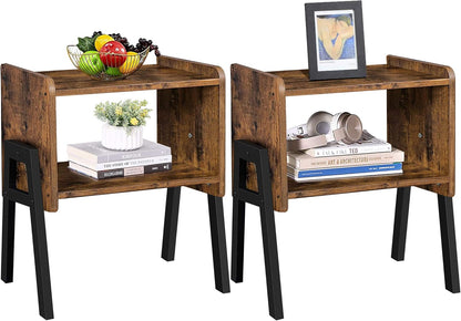 Set 2, TB01BB039 TUTOTAK Nightstnd, of Stackable End Tables, Side Table, Bedside Tables with Open Storage Shelf