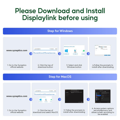 PULWTOP Displaylink Docking Station, Triple Display DisplayLink Dock for MacBook M1/M2/M3 Windows, 4K@60Hz Laptop Docking Station with 2 HDMI, 2 Display Port, PD, USB C Data, 4 USBA, Ethernet, Audio