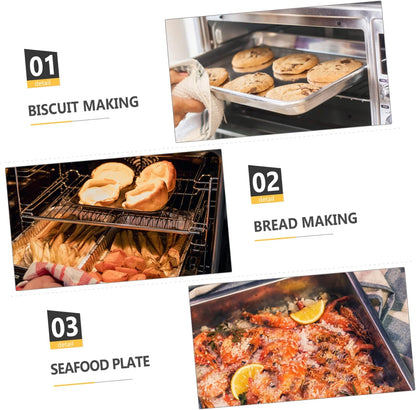 Box Covered Baking Tray - Stainless Steel Bakeware with Lid, Bread Baking Pan, Oven Tray