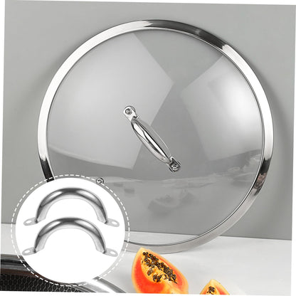 FUNOMOCYA 6pcs Sturdy Stainless Steel Pan Lid Handle Replacement Wear-Resistant Kitchen Cookware Accessory Easy Installation Compact Design for Casserole and Steamer Pots