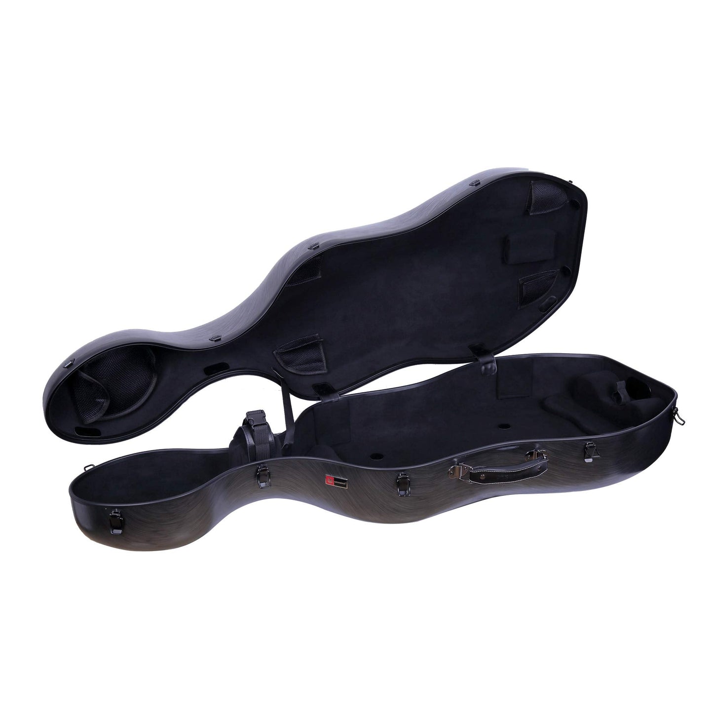 Crossrock Poly Carbon Composite Cello Case, for 3/4 Size Cello with backpack and wheels in Blue(CRF1000CETBLHT)