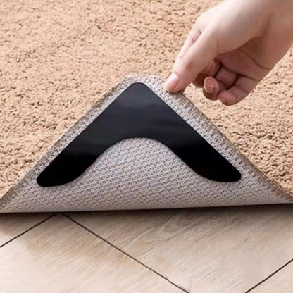 4 Pcs Anti-Slip Rug Grips, Double Sided Non-Slip Carpet Tape, Non Slip Rug Pads for Hardwood Floors and Tiles