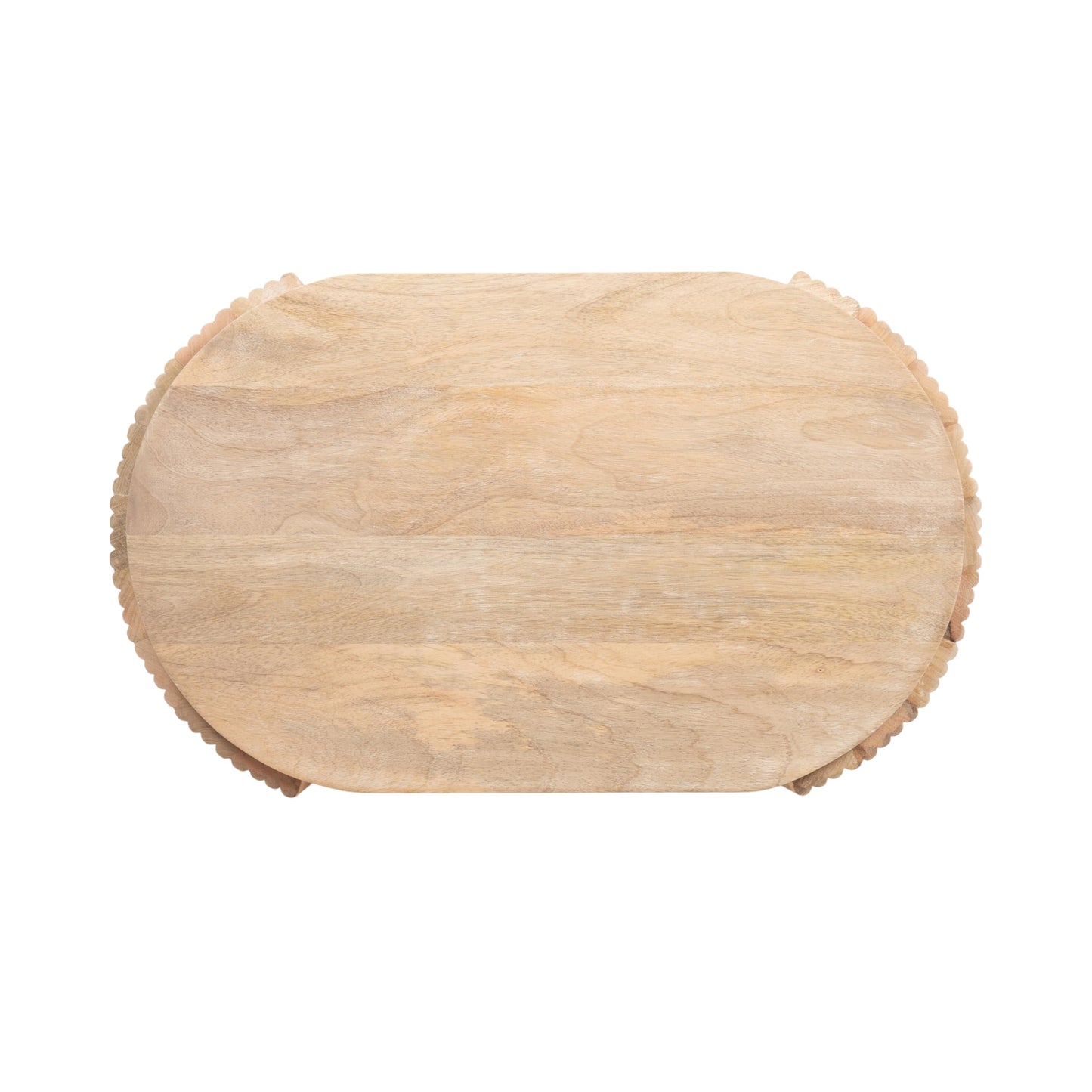 Kate and Laurel Cakora Modern Capsule Ribbed Mango Wood Side Table, 22 x 13 x 22, Light Natural, Boho Decorative Two-Tier End Table for Use as a Bedroom Nightstand or Living Room Plant Stand