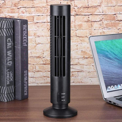 Portable Air Cooler, Vertical Bladeless Fan, USB Desktop Air Conditioner Mini Cooling Tower for Home Office (Black)