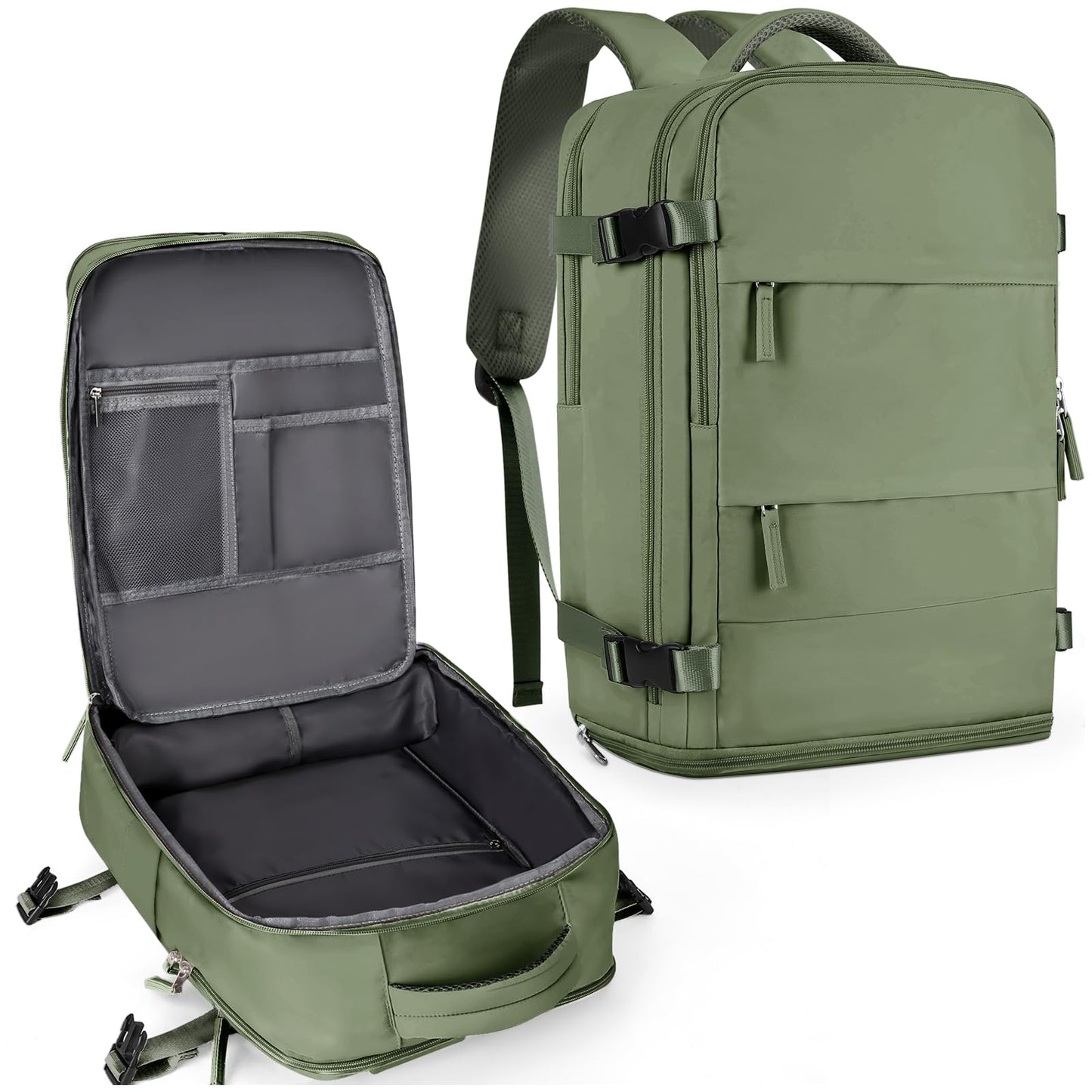 coowoz Travel Backpack Carry On for Women Man Gym Backpacks with Laptop Compartment Mochila de Viaje Teacher Personal Item Backpack Airplane Accessories Must Haves Grey Small