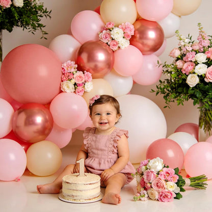 Winrayk Rose Gold Balloons - Floral Baby Shower Decorations | Pink Balloon Arch Kit for Girls