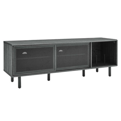 Modway Kurtis TV and Vinyl Record Stand, Charcoal