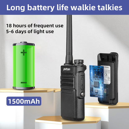 pxton Waterproof walkie talkies for Adults, Work,and Outdoor. walkie talkies Long Range with Headphones and Fast Charger Dock，Handheld Two Way radios Rechargeable NOAA walkie Talkie (10 Pack)