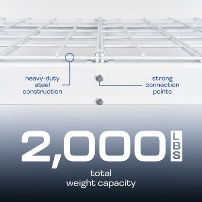MonsterRax 24"x92"x84"Garage Shelving - Hammertone Bolted Shelving Rack - 500 Pounds Per Shelf High Grade Steel (24"x92"x84", White)