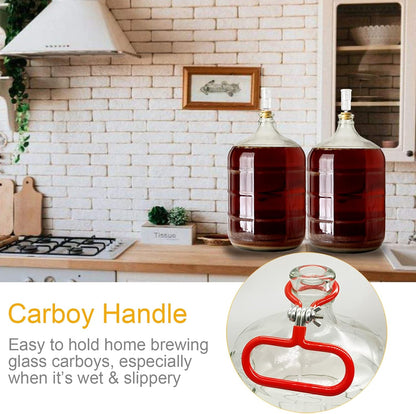 Carboy Handle, 2 Pack Heavy Duty Holder for 3, 5, 6, 6.5 Gallon Glass Carboys for Home Brewing