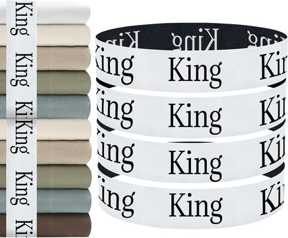 Sheet Organizers and Storage Bands - 4 Pieces Elastic Bed Sheet Straps/Sheet Storage Organizer for Linen Closet (King)