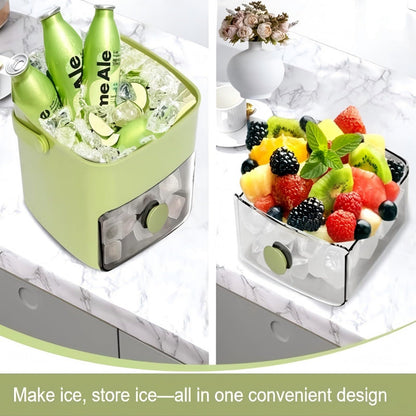 Ice Cube Tray with Lid and Bin Ice Cube Trays for Freezer Ice Maker Ice Tray BPA-Free Stackable Storage Bin Container with 2 Trays Tongs Easy Release (White)