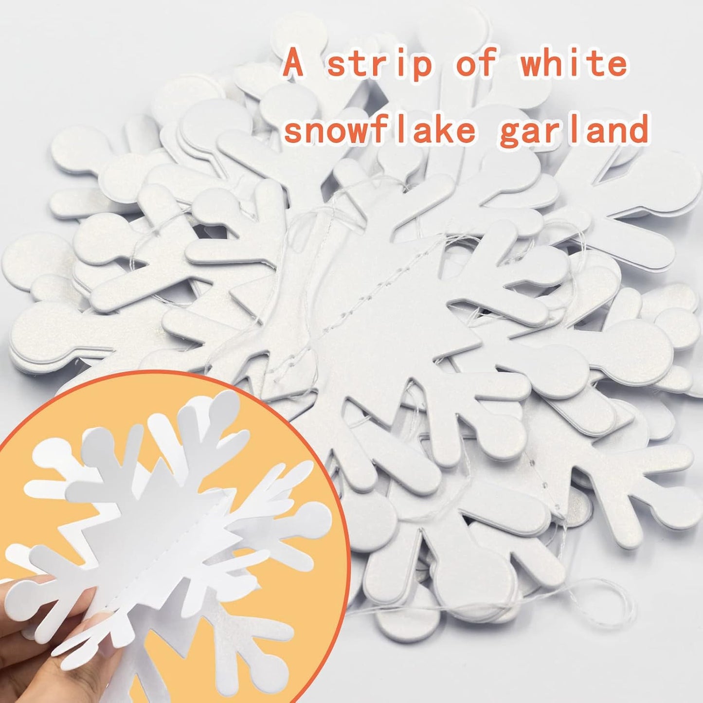 Winter Wonderland Frozen Party Decorations, 12pcs Hanging 3D Paper Snowflakes and Snowflake Garland for Christmas