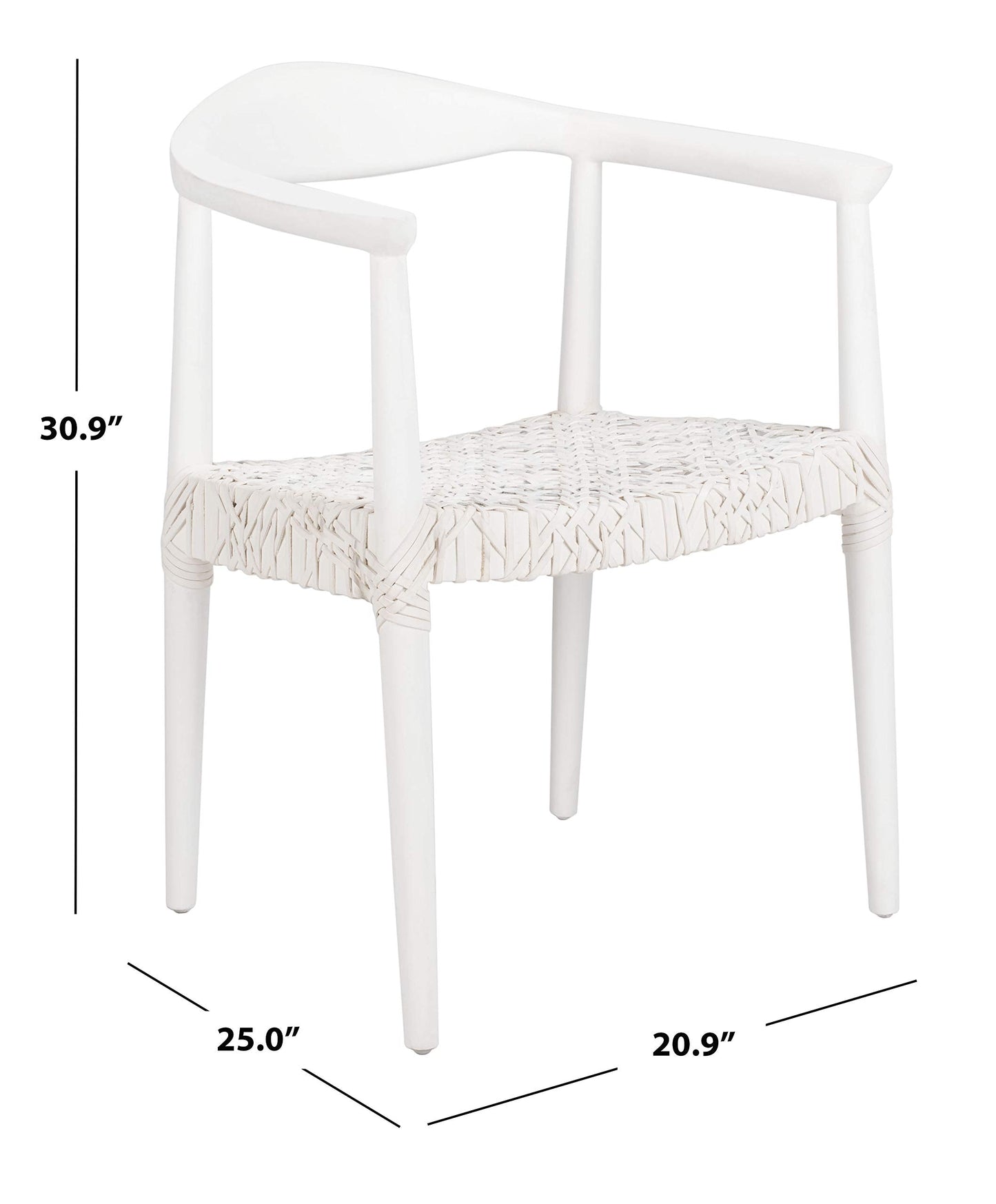 Safavieh Home Collection Juneau Leather Woven Natural and Off-White Accent Chair