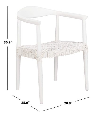 Safavieh Home Collection Juneau Leather Woven Natural and Off-White Accent Chair