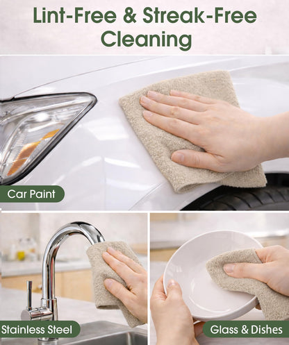 CHAUNCEY HOME Microfiber Cleaning Cloth Roll - 100 Pack Tear Away Microfiber Paper Towels, Reusable, Washable, Scratch-Free, Kitchen Towels for Car, Home, Kitchen, Glass, Dishes(Desert Gold)