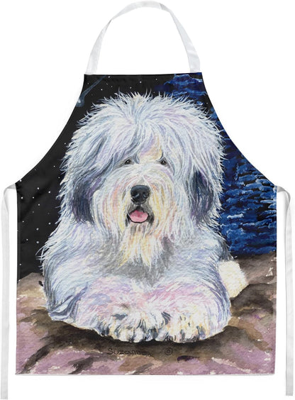 Caroline's Treasures SS8443APRON Starry Night Old English Sheepdog Apron, Large, Unisex, Multicolor, Cooking Kitchen