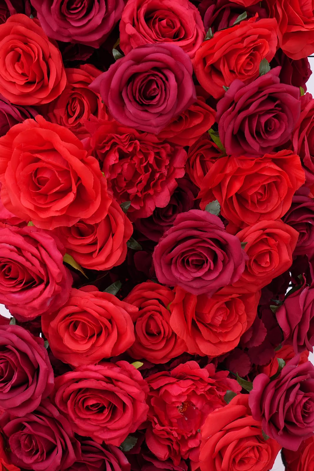 Fabric Cloth Base Artificial Flower Arrangement Decorative Heart Shaped Wedding Arch Backdrop Marriage Proposal Outdoor Party Event Decoration (Dark Red & Red Flowers no Arch)