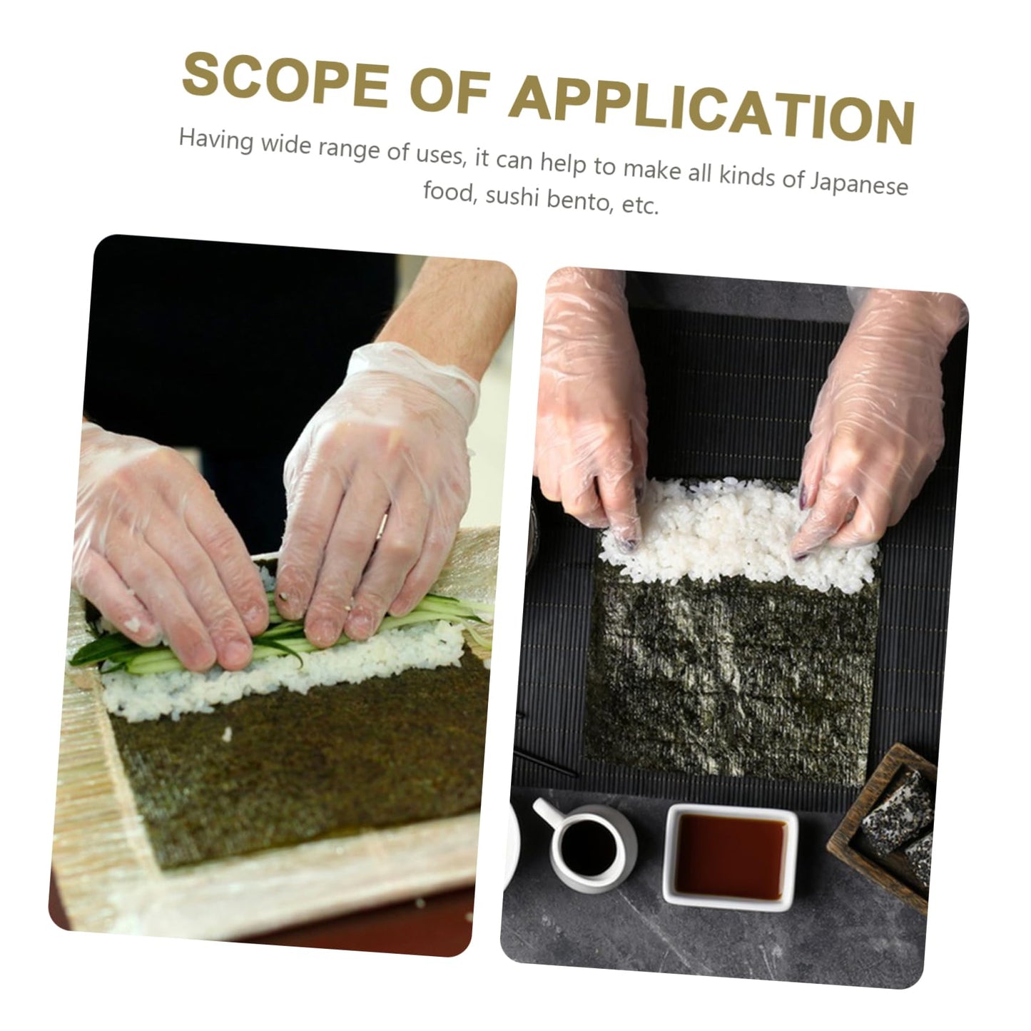 Kichvoe Bamboo Sushi Roller Mat 5.5 Inch Sushi Bamboo Mat for Diy Making Non-Stick Roller Kitchen Tool for Home and Lover