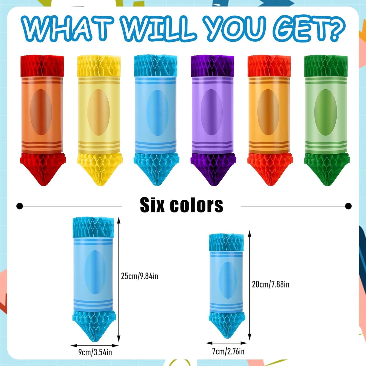 12 Pcs Crayon Pencil Hanging Honeycomb, Welcome Back to School Classroom Decorations for Teacher Appreciation Week