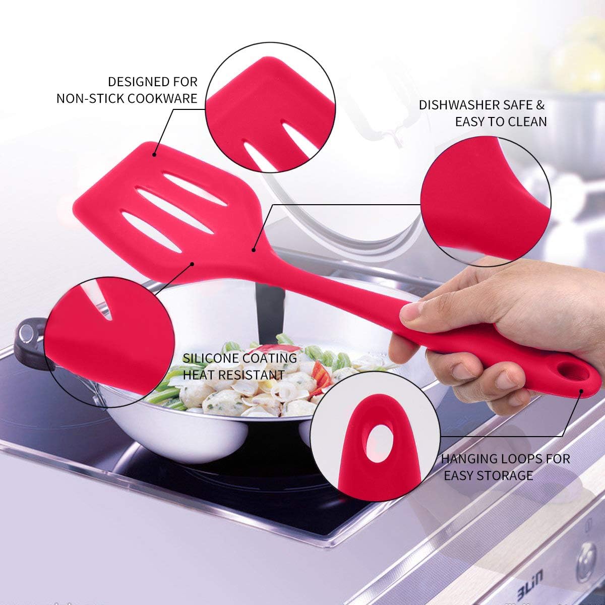 5Pcs Silicone Spatula Set, Colorful Mini Kitchen Utensils, 480 F Heat Resistant for Baking and Cooking