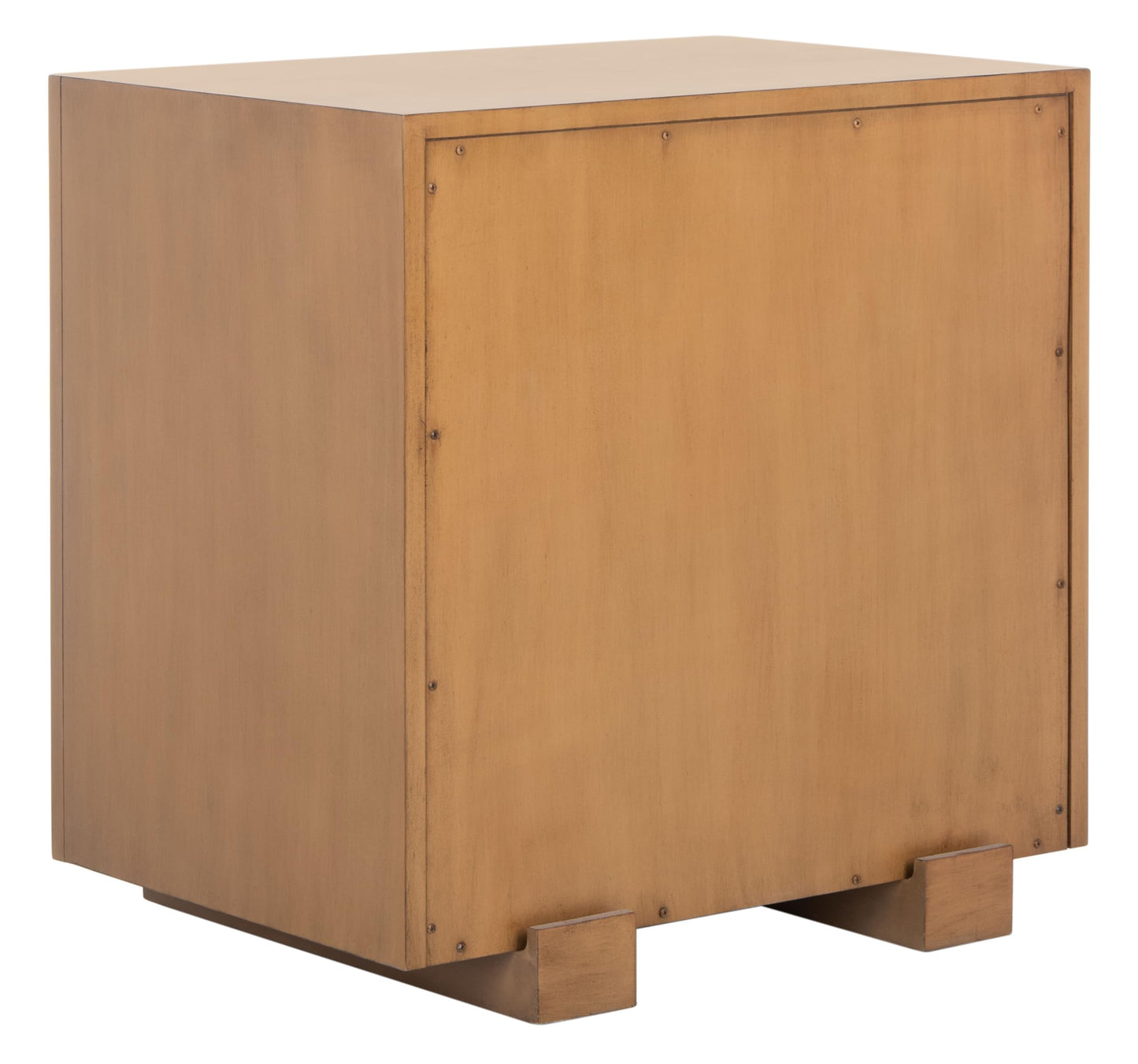 SAFAVIEH Couture Collection Rosario Natural/Dark Brown Woven 4-Drawer Accent Table Nightstand (Fully Assembled)