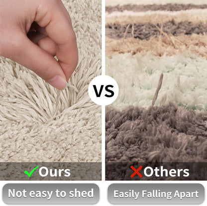Yimobra Luxury Fluffy Plush Bathroom Rug Mat Set, Soft Cozy Bath Rugs 2 Pcs, Water Absorbent Non-Slip, Machine Washable