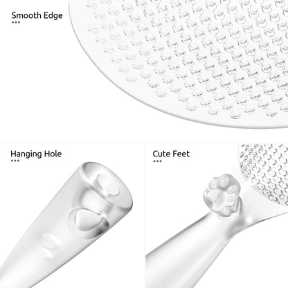 U-Taste Rice Spoon Paddle Scooper: 329°F Heat Resistant Food-Grade TPX Rice Spatula, Safe for Non-Stick Cookware, with Built-In Stand, Lightweight for Sushi, Pasta, Cooking & Serving (Transparent)