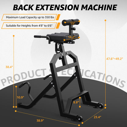 Heavy-Duty Inversion Equipment Roman Chair for Back Hyperextension and Core Strength Training, 350 lbs Capacity Decompression Bench for Home Gym