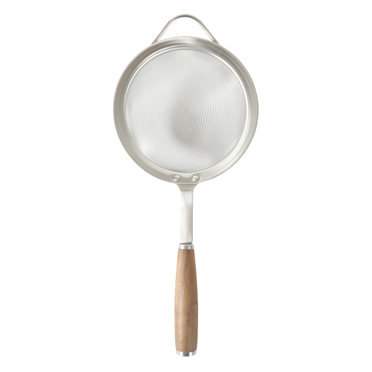 Sur La Table Kitchen Essential Walnut & Co. Stainless Steel W/Walnut Handle 5.5 Inch Mesh Strainer and Sifter
