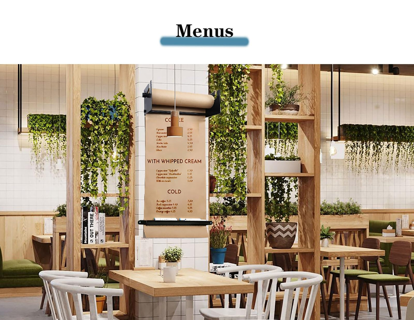 UWYTGF Kraft Paper Roll Dispenser and Cutter 51 Inch, Wall Mounted Butcher Paper Holder with 50M Paper Roll, Hanging Paper Rack for Bakery/Cake Shop/Business - Daily Specials