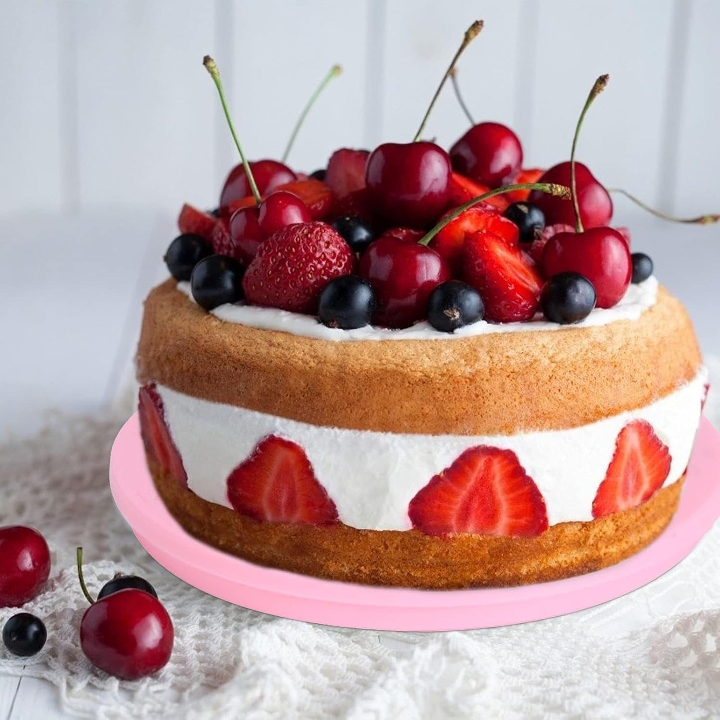 2PCS 5.5in Mini Cake Turntable, 360 Degree Revolving Cake Stand for Cupcake Decorating and Display