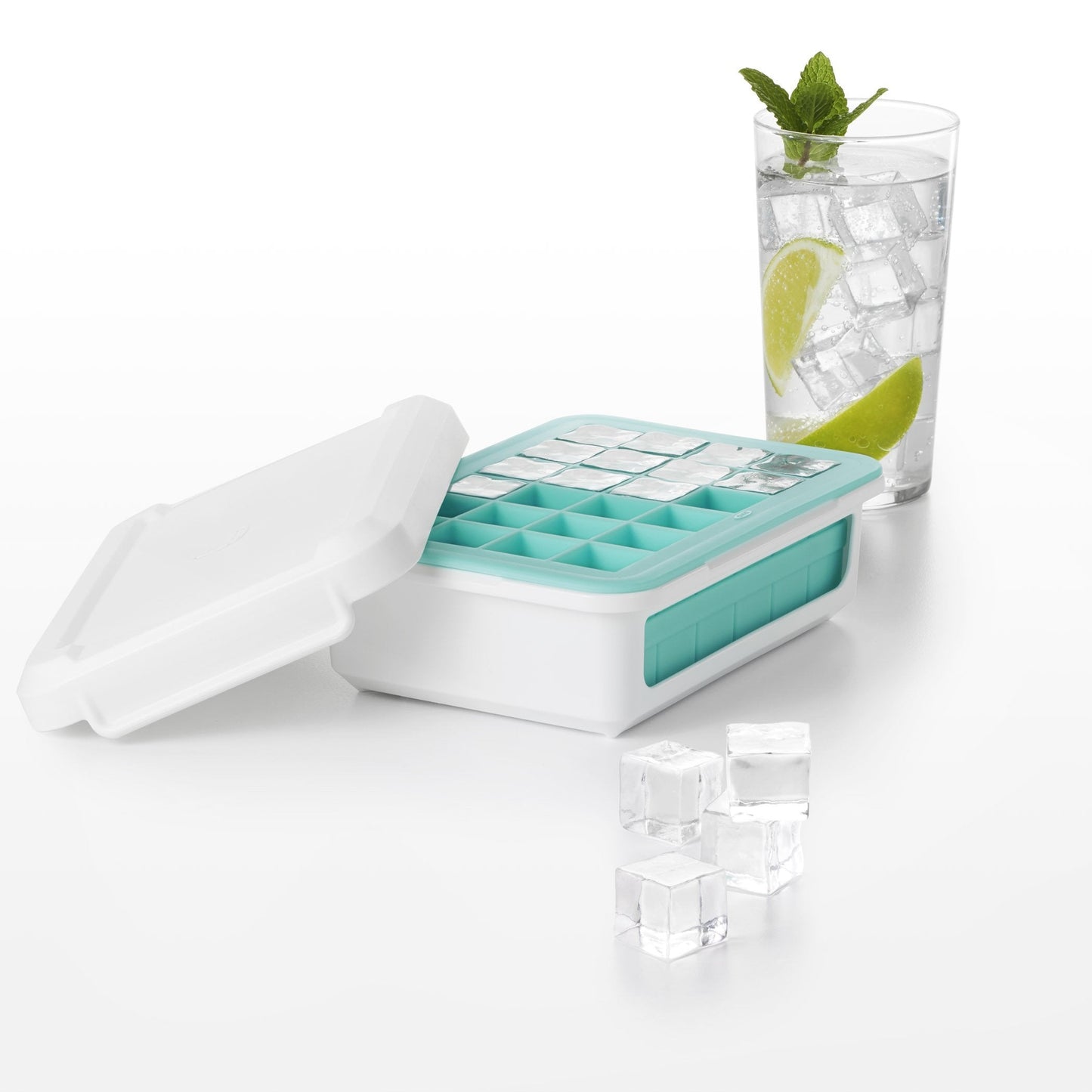 OXO Good Grips Silicone Small Ice Cube Tray with Lid | Ideal for Cocktails