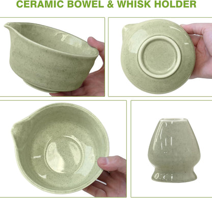 Matcha Whisk Set - Premium Ceremonial Grade Matcha Kit with Bamboo Whisk, Bowl, Scoop & Sifter