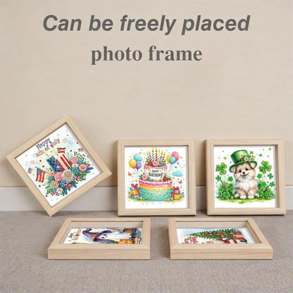 DIYDeligths 9Pcs Interchangeable Seasonal Holiday Pearl Painting Kit DIY Diamond Art Craft Wood Frame for Home Desktop Wall Decor (Seasons Festivals)