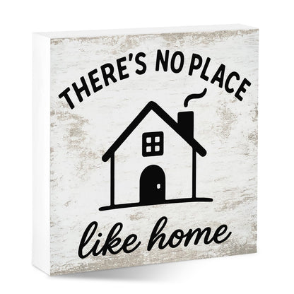 There's No Place Like Home Rural Rustic Farmhouse Sign Countryside Desk Decor for Home office Kitchen Bedroom Living Room Shelf Charming Decorations Gift for Country Lovers Family Housewarming Accent
