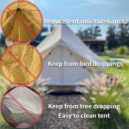 DANCHEL OUTDOOR B2A Portable Bell Tent Yurt No Center Pole with 4 Season Waterproof Rain Fly 4 Person Camping Glamping