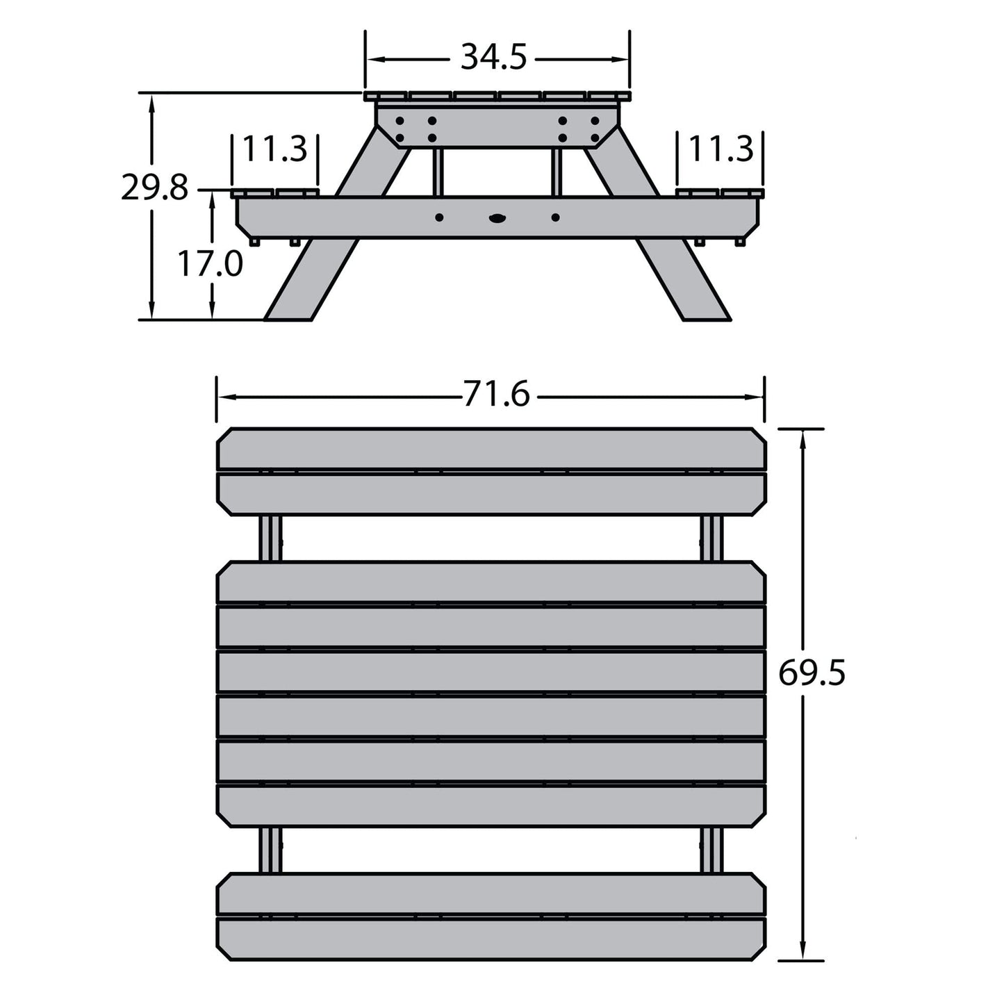 Highwood Hometown Picnic Table, 6 Foot, Saddle