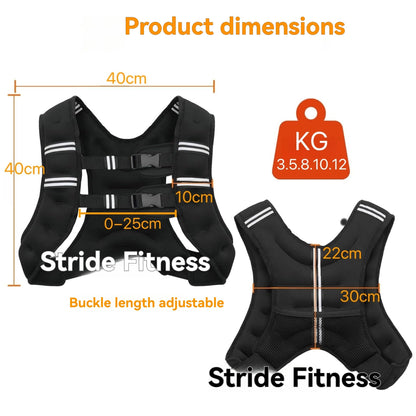 Weighted Vest with Reflective Strips, 8lb /12lb/15lb/20lb/25lb/30lb for Fitness Training Workout, Strength Training, Running, Muscle Building, Weight Loss, Weightlifting (20lb)