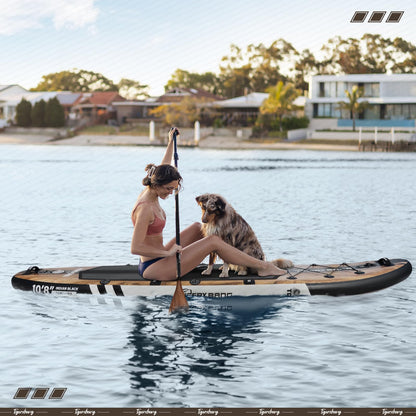 TIGERXBANG Paddle Board, 10.8' Stand Up Paddle Board with Premium Complete Inflatable SUP Accessories, Extra Wide Paddleboards for Adults & Kids-Pandora Collection Indian Black
