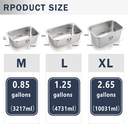 Stainless Steel Dog Bowls for Large Dogs, High Capacity Metal Dog Food Bowls, Food and Water Bowl for Larges, X-Large, and Big Dogs 1.25 Gallons