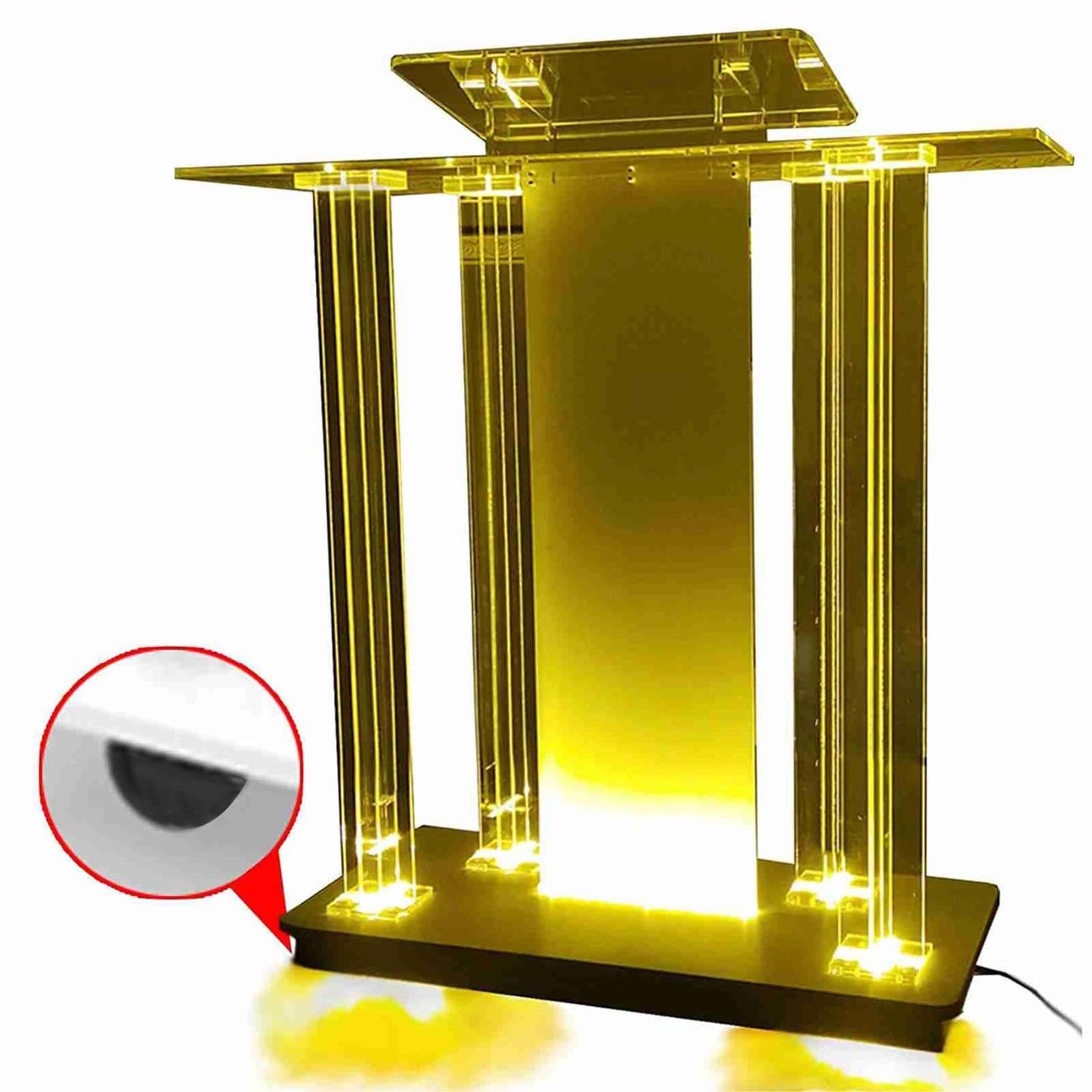 Transparent Personalized Podium46” H Portable Rolling Speaker StandIdeal for EventsWeddingsCorporateReceptionLightweightEasy to Transport