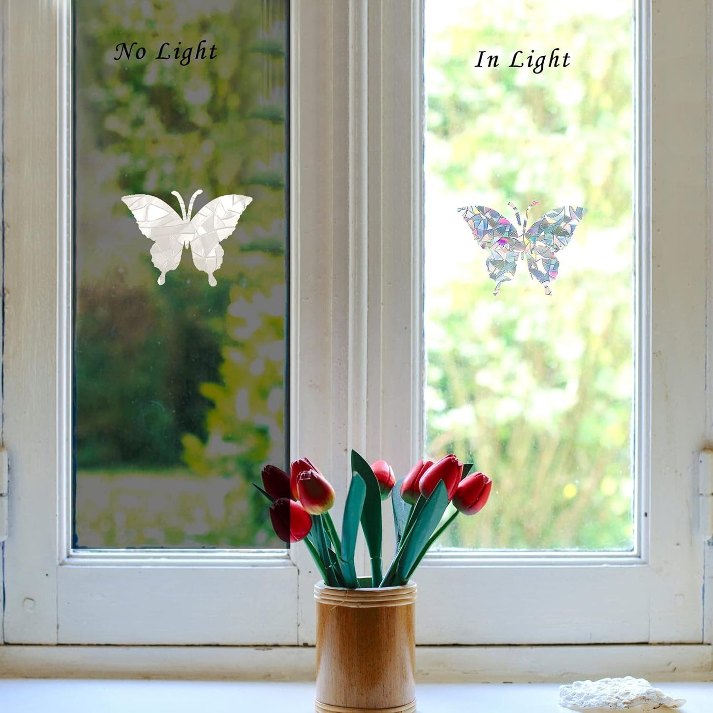 Butterfly Static Window Clings, Anti Collision Decals for Bird Strikes, Glass Alert Stickers, Set of 30